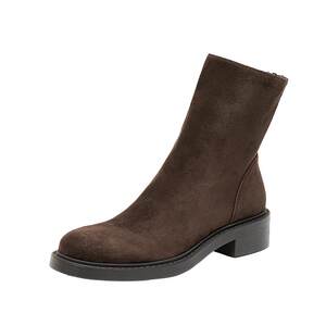 Scatto's new retro brown mid-boots, slim boots, fashion boots, thick heels, increased commuter women's boots Z1604DZ5