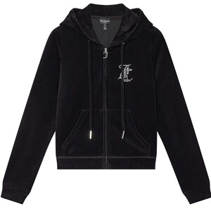 
Juicy Couture Orange [Cloud Cotton Velvet] Jacket Women's Black Hot Diamond Hooded Velvet Top