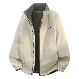 
Guirenniao double-sided cotton coat for men 2026 winter lamb velvet cotton coat men's coat couple warm cotton jacket