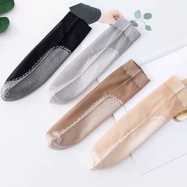 Korean version of the second generation cotton-soled steel wire socks for spring, summer and autumn, thin, breathable, non-slip, anti-snapping, wear-resistant short socks for spring and autumn.