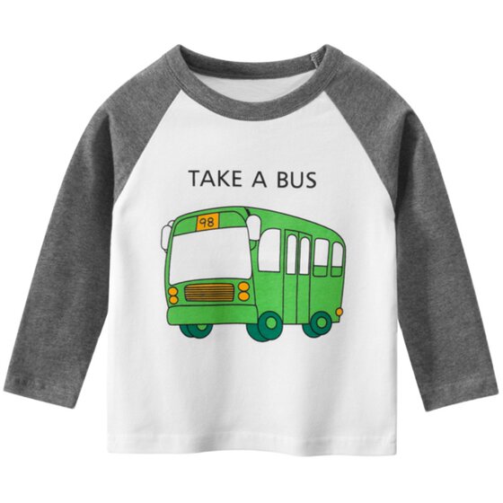 
Children's clothing, boys and girls long-sleeved T-shirts 2025 car cartoon children's pure cotton base shirt fashionable children's spring and autumn clothes