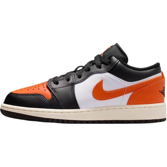 
Jordan Air Jordan 1 Low Comfortable and Versatile Low-top Children's Basketball Shoes Black, White and Orange