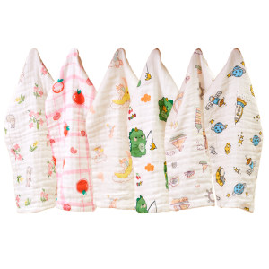 
Baby gauze towel pure cotton six-layer gauze face towel household newborn children bathing handkerchief baby saliva towel
