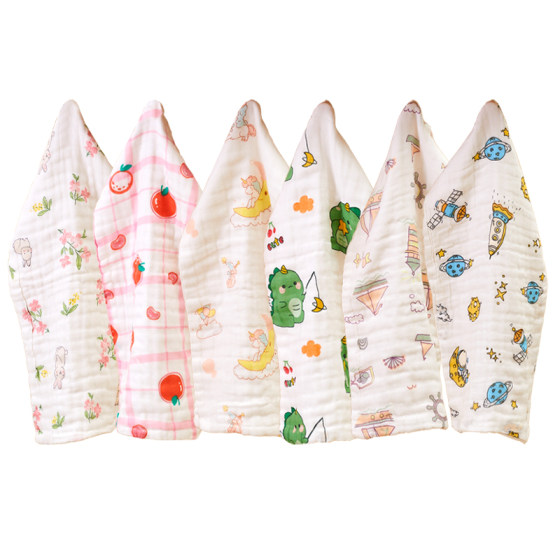 
Baby gauze towel pure cotton six-layer gauze face towel household newborn children bathing handkerchief baby saliva towel