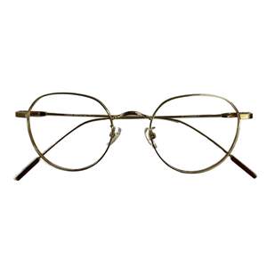 Retro golden silk glasses myopia female anti -blue light radiation protection ultra -light vegetarian face thin thin Korean eye eyes