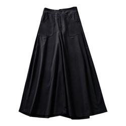 Aihuikan Spring And Autumn Chinese Style Black Woolen Wide Leg Pants Women's Chinese Style Tang Suit Pants Casual Loose Pants Skirt