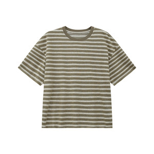 
Zheng Maimai Moriye Stripes Spring and Summer New Style Great-looking T-shirt Slim Loose Striped Short-Sleeved Women's Style