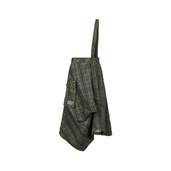 
Sdeer irregular letter print contrasting plaid skirt