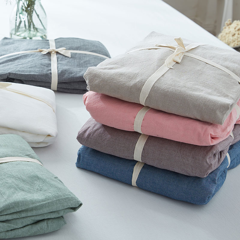 日式和风水洗棉做旧复古全棉纯棉婴儿A类床单被套面料布匹棉布料