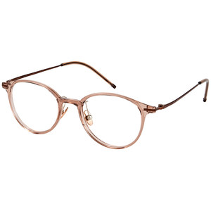 
Ultra-light brown round-frame glasses for short-sighted women with high astigmatism lenses, plain eye frames for square and round faces, small frames