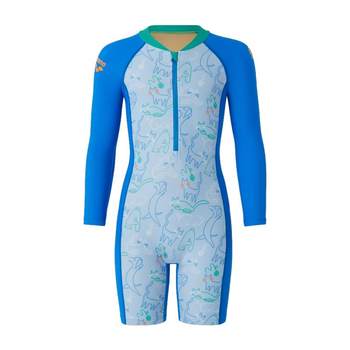 arena 2025 new children's amusement park sun protection conservative and comfortable one-piece long-sleeved flat-angle swimsuit