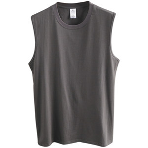 Xinjiang long velvet cotton! Skin -friendly and comfortable! Summer men's solid color sports sleeveless T -shirts casual vest, shoulder T tide