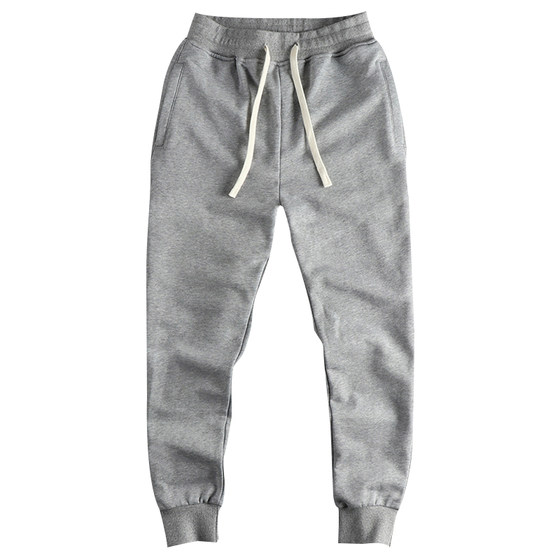 
Autumn pure cotton double-strand terry loop casual trousers men slim-fitting small feet trendy sports trousers youth trousers