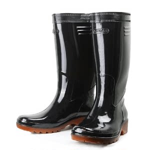 Gold Rubber Lighthouse Rain Shoes Men's Anti-Slip Waterproof Rain Boots Beef Tendon Sole Water Shoes Women's Overshoes Rubber Shoes Sleeve Wear-resistant Water Boots