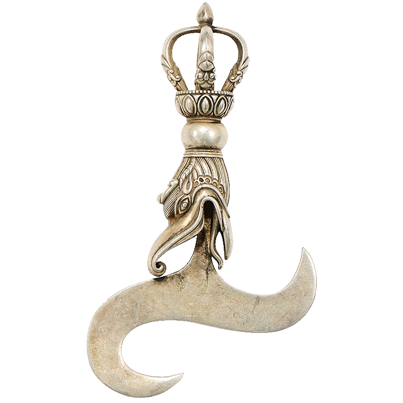 欧斯特九股金刚宝杵铜鎏银五股金刚钺刀马头金刚宝橛佛具摆件