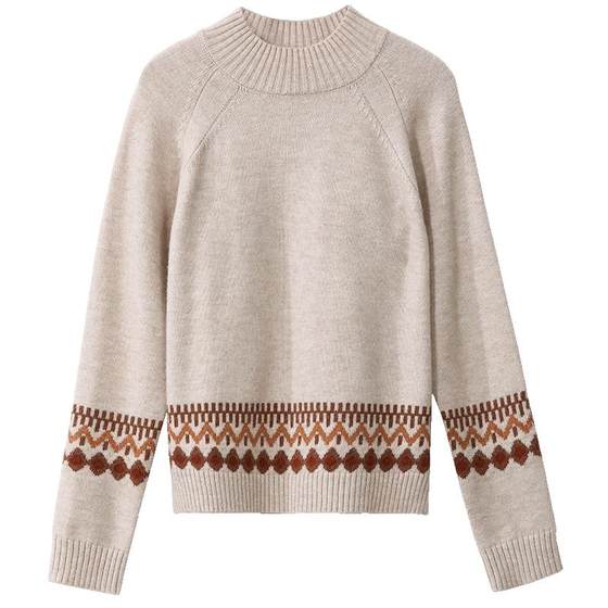 
OSA Lazy Style Outerwear Half Turtle Collar Thickened New Year Pullover Twist Sweater Women's Winter 2025 New Style