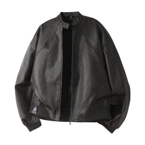 
it:5cm/FIVECM black pu leather jacket men's 2026 spring motorcycle wear high-end top