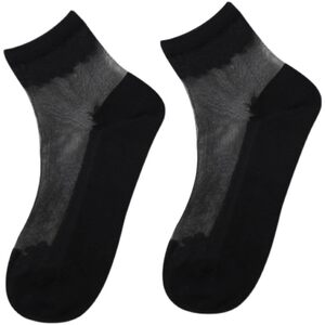 
Stockings for women's middle tube spring and autumn pure cotton bottom glass crystal thin ice silk wear-resistant transparent lace lace short socks