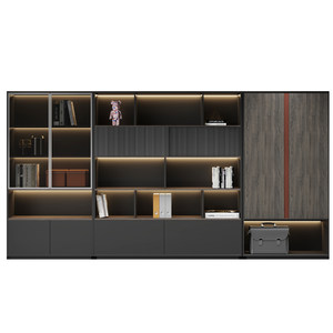 
Boss desk file cabinet bookcase information cabinet with lock floor cabinet background storage office wooden modern archive