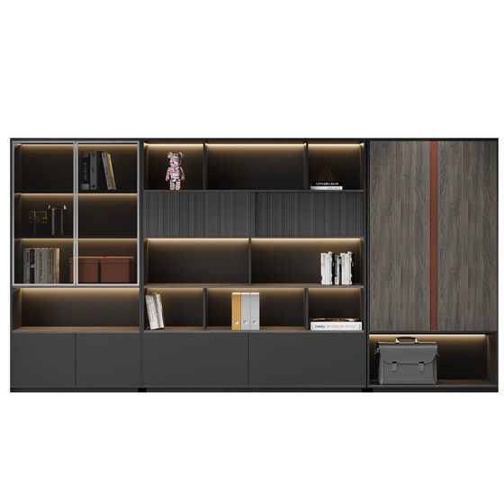 
Boss desk file cabinet bookcase information cabinet with lock floor cabinet background storage office wooden modern archive