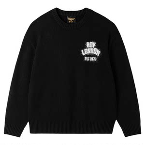 BOYLONDON trendy brand spring men's and women's casual black sweater high street couple warm sweater N60702