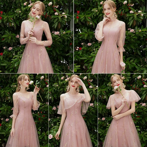 Зимнее платье подружки невесты, розовое вечернее платье, юбка, коллекция 2023, длина миди, по фигуре