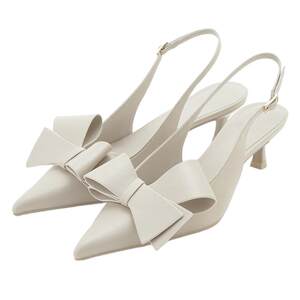 
SNIDEL spring and summer sweet bow pointed toe imitation leather low heel fashion sandals SWGS242621