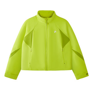 
FILA FUSION Fila trendy brand cotton jacket for women 2026 spring new fashion casual loose color block stand collar jacket