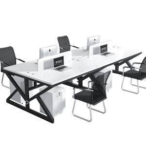 Staff office desk chair combination office computer desk simple modern four and six person screen desk employee seat