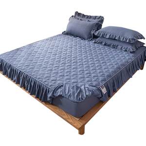 
Liangpinfeng fitted sheet with skirt, Class A pure cotton, washed cotton, thickened quilted bed cover, non-slip mattress protector