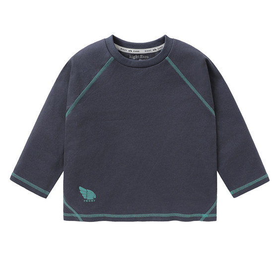
Right European children's spring and autumn pure cotton raglan long-sleeved T-shirt boys' breathable bottoming shirt for children and middle-aged children's spring clothing antibacterial inner wear