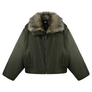 
BJHG regardless of consequences, mountain carving cotton coat men's autumn and winter retro fur collar jacket couple wear cotton coat women