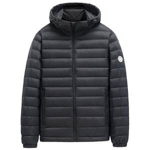 
Flying in the Snow 2026 Spring Men's Hooded Short Basic Casual Warm Lightweight Rib Down Jacket