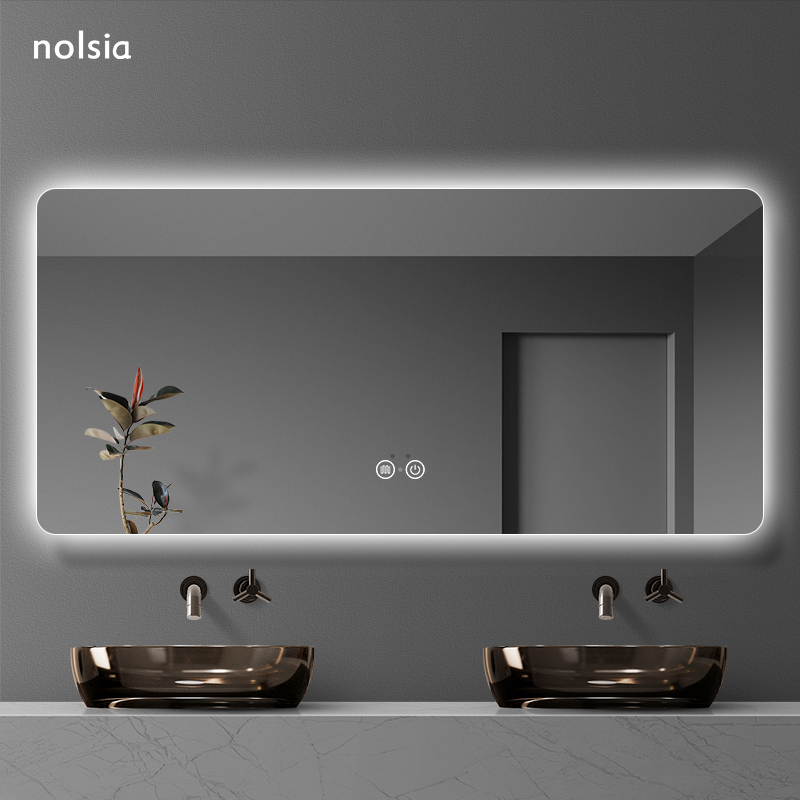 nolsia led浴室镜壁挂防雾卫浴镜带灯智能镜子卫生间挂墙式洗手间镜定制