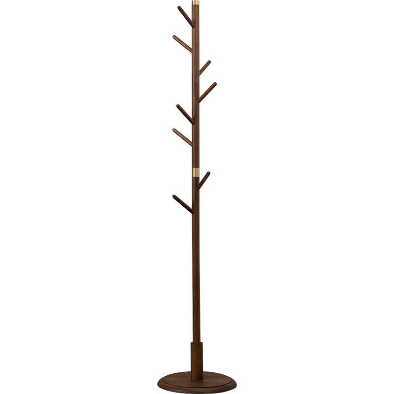Japanese Cloth Rack Black Walnut Floor Standing Clothes Rack - Japanese Style Bedroom Organizer