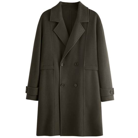 [Lanjing Tensi] Peacebird men's double-sided wool coat long winter wool coat
