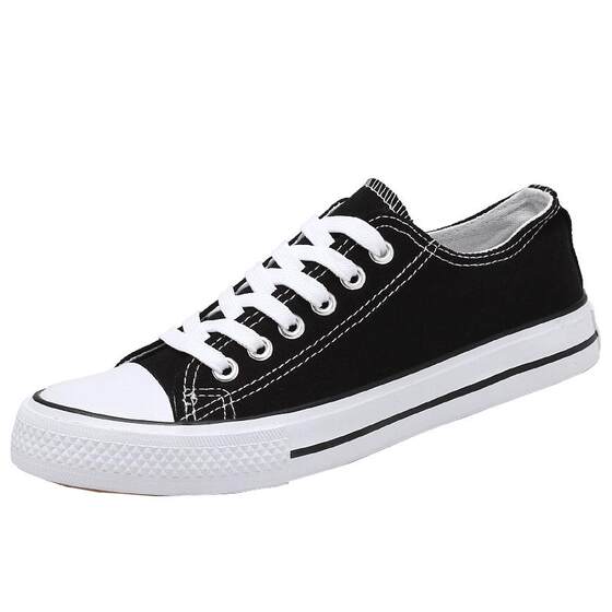 Spring men's canvas shoes sneakers men's shoes black casual new shoes student sports men's high-top women's shoes low-top