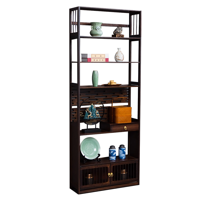 博古架中式茶柜置物架茶叶架展示柜现代简约古董摆件装饰品博物架 