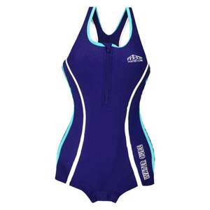 
Water Cube women's one-piece boxer briefs training and competition swimsuit sleeveless front zipper nylon with chest pad black blue gray pink