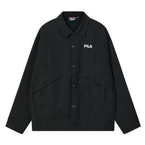 
FILA official men's woven long-sleeved jacket 26 summer new style lapel work jacket casual loose top