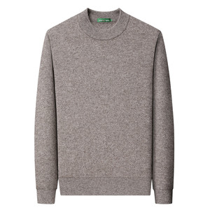 
Chunzhu Shijia 100% cashmere sweater men's round neck sweater double-ply thickened warm middle-aged bottoming knitted woolen sweater