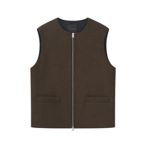 TIANHE YOUNI casual style zipper vest men's winter versatile sleeveless wool quilted vest jacket