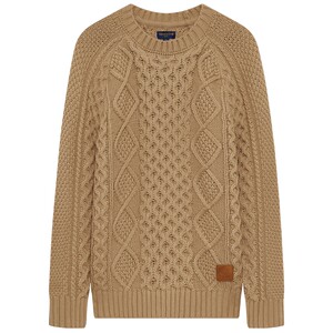 
TeenieWeenie Bear Men's Simple Fashion Round Neck Cable Sweater Men's Spring Sheep Wool Blended Sweater