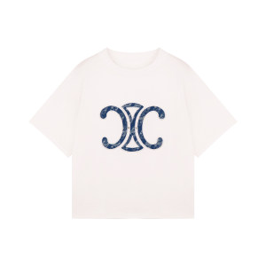 
Amybaby girls suit summer 2026 new white short-sleeved T-shirt Hong Kong style retro denim skirt