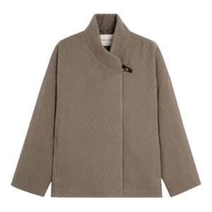 
BODYDREAM Wool Quilted Cotton Jacket Men's Winter Stand Collar Diagonal Feather Profile Wool Coat/Bamboo Buttons