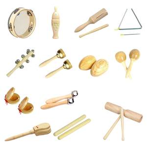 Kindergarten Orff percussion instrument music teaching aids children's soundboard triangle iron double ring drum tambourine hammer touch bell