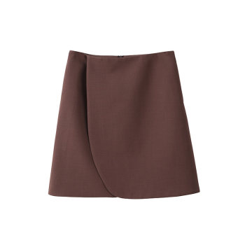 popchrio asymmetric design miniskirt small French slim half body A-line umbrella skirt women spring