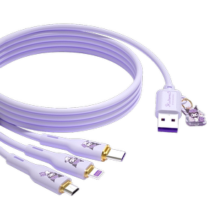 
Sanrio charging cable three-in-one suitable for Apple, Huawei, Xiaomi, vivo mobile phone fast charging cable 100W super fast charging one tow three typec Android data cable cute charger cable car