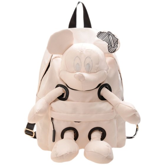 2025 New Mickey Oxford Cloth Large Backpack Student Backpack Girls Portable Travel Large Capacity Doll School Bag