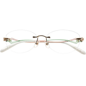 Japan's LaMille pure titanium glasses frame for short-sighted women can be matched with large faces, ultra-light and slim temperament rimless glasses frame 112